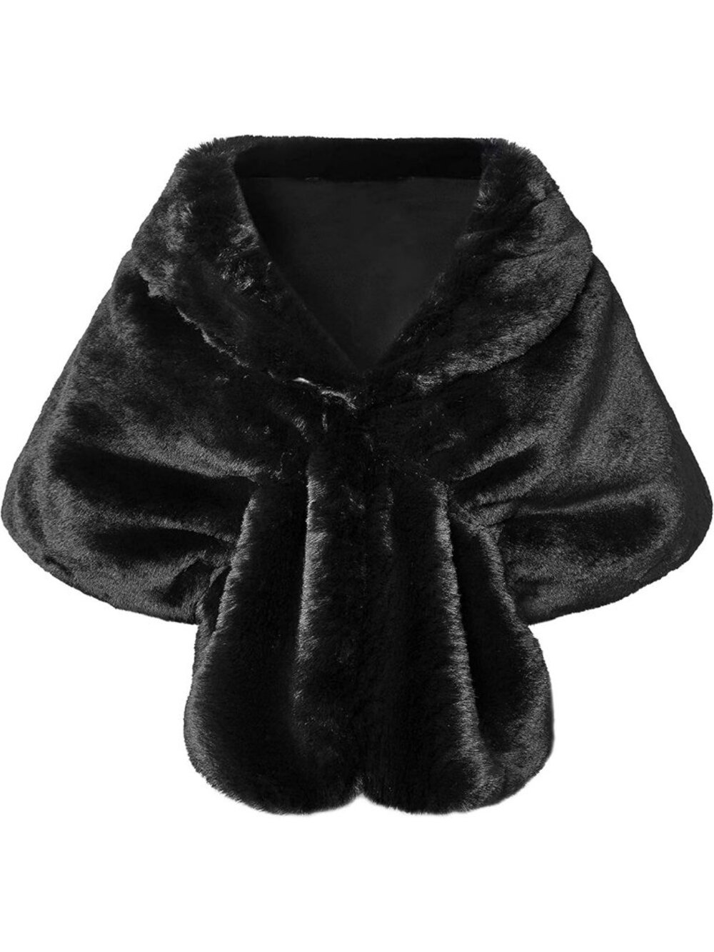Chic Faux Fur Collar Wrap Scarf Shawl Cape - Elegant Winter Cover Up Accessory